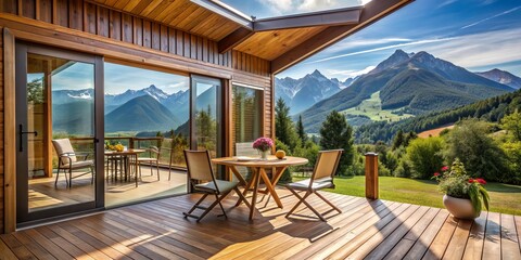 Mountain View Deck, Wooden Patio, Mountain Landscape, Home Design, Outdoor Living