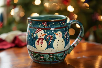 christmas mug with candles