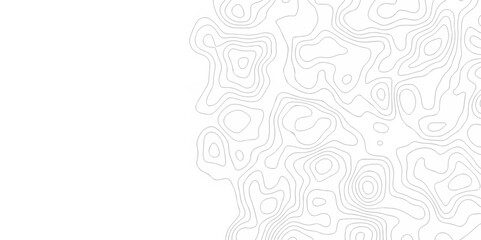 Vector white wave line geography landscape Topo contour map on white background. Geographic mountain relief diagram line wave carve pattern. Topographic world map contour lines map texture.