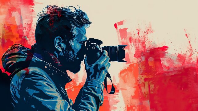 "World Photography Day" banner Concept. Space For text - Powered by Adobe