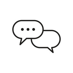 Chat bubbles icon vector speak box illustration and clipart, message conversation between two people, vector graphics, line art.