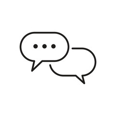 Chat bubbles icon vector speak box illustration and clipart, message conversation between two people, vector graphics, line art.