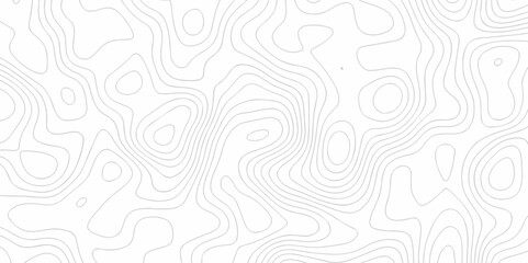 Vector white wave line geography landscape Topo contour map on white background. Geographic mountain relief diagram line wave carve pattern. Topographic world map contour lines map texture.