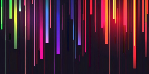 Colorful vertical neon lines on a black background.