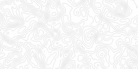 Vector white wave line geography landscape Topo contour map on white background. Geographic mountain relief diagram line wave carve pattern. Topographic world map contour lines map texture.