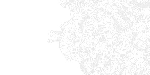 Fototapeta premium Vector white wave line geography landscape Topo contour map on white background. Geographic mountain relief diagram line wave carve pattern. Topographic world map contour lines map texture.