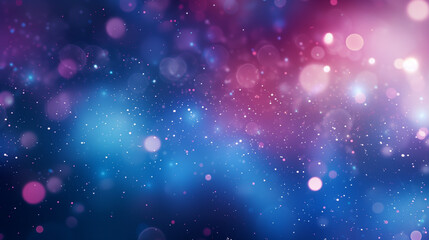 Abstract Cosmic Galaxy Background with Glowing Pink and Blue Bokeh Lights, Sparkling Stars and Dust Particles in a Dreamy, Ethereal Night Sky, Perfect for Futuristic and Mystical Designs