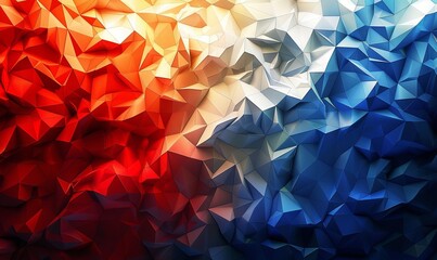 Design a flag with geometric shapes, realistic photo