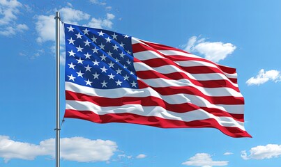 Design a flag representing the USA's landmarks, realistic photo