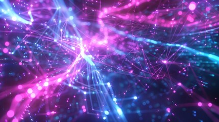 Obraz premium Abstract Neon Network Background
