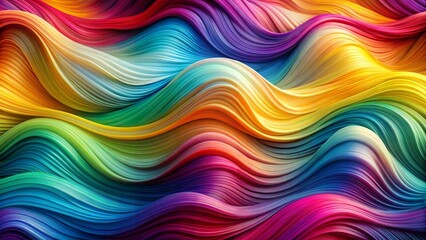 Obraz premium A close-up abstract image of colorful, wavy lines creating a vibrant, dynamic background. Generative AI