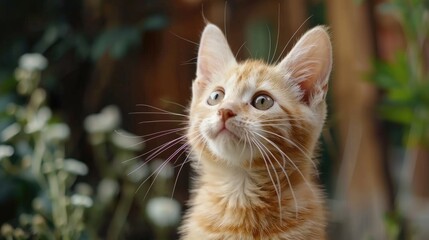 Cat with upright ears listening closely
