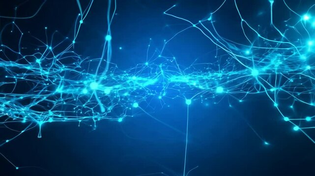 Blue Electric Lines Abstract Background