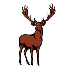 Whitetail Deer vector silhouette
