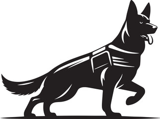 Dog and dog head vector silhouette