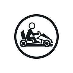 Kart racer vector, Go Kart logo silhouette design on white background