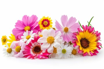Colorful bouquet of pink yellow and white flowers