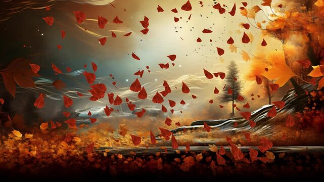 Autumn Background 4K AI Animation