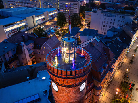 Spremberger Turm in Cottbus bei Nacht