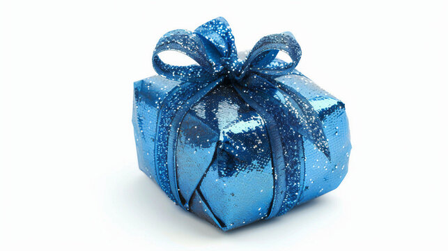 Weihnachtsgeschenk Weihnachtspaket mit Verzierung. Geschenk zum Feiertag