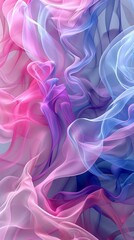 Obraz premium Abstract fluid shapes in pastel colors blending together to create a soft and dreamy visual effect