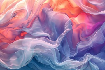 Obraz premium Abstract fluid shapes in pastel colors, vibrant and flowing art design