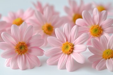 Fototapeta premium Soft Pink Cosmos Flower Cluster Delicate and Cheerful Close up View
