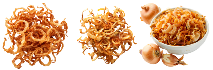 Crispy fried onion ring with raw onion, isolated on a white background, png