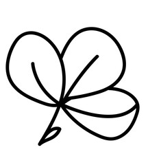 dessin vectoriel, icône trèfle, représentant les thèmes de la nature, feuille, plume, papillon pour décor de papeterie ou sticker. Les couleurs et la taille sont modifiables. 