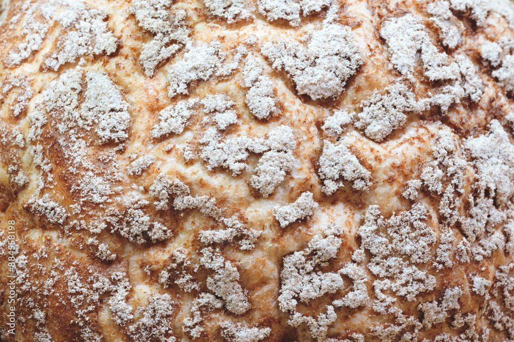 Poster a close up of a pastry with a lot of powdered sugar on it. concept of indulgence and sweetness, as t