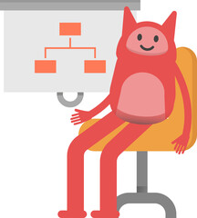 Cute Monster Character Presenting Organization Chart
