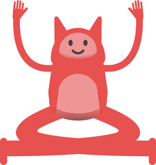 Cute Monster Character Sitting Illustration
