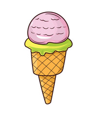 Ice cream cone design dessert icon