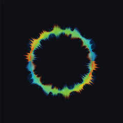 Abstract colorful sound wave element illustration
