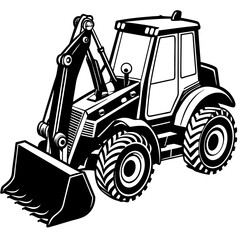 Naklejka premium trencher jcb white background