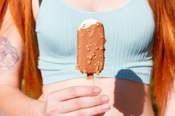 Summer indulgence with a chocolate ice cream bar