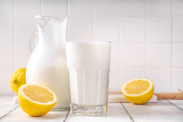 Homemade kefir, buttermilk or yogurt