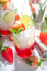 Strawberry iced lemonade