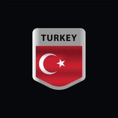 Emblem logo icon turkey nation flag design vector