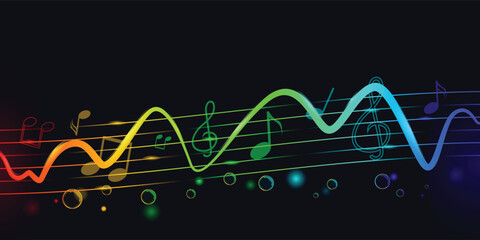 Obraz premium Colorful abstract waveform audio music design vector