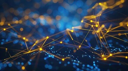 Abstract Digital Network with Glowing Points