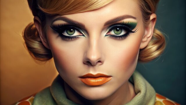Retro makeup look from the 60s