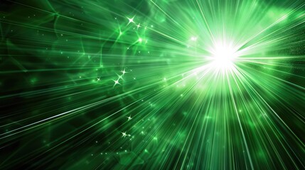 Obraz premium Green abstract background with a starburst design Digital artwork