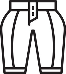 Short Pants Icon Line Illustration