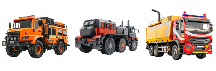 Rescue truck isolated on a white background, png