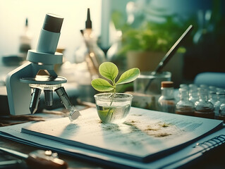 Experimental research on biotechnology and DNA, Smart Farming and Agriculture Innovation Concept, scientific research in the field of biology