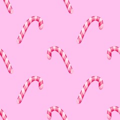 Seamless pattern  watercolor ghost.Cute hand drawn illustration.Background for  design.Pink candies,wallpaper 