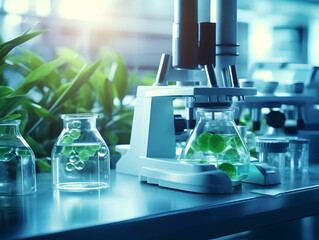 Experimental research on biotechnology and DNA, Smart Farming and Agriculture Innovation Concept, scientific research in the field of biology