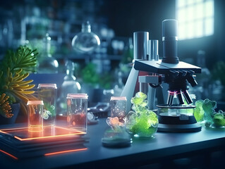 Experimental research on biotechnology and DNA, Smart Farming and Agriculture Innovation Concept, scientific research in the field of biology