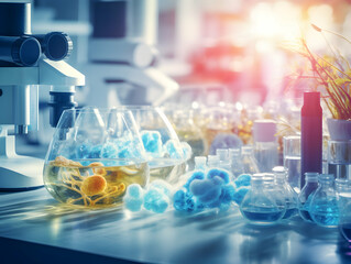 Experimental research on biotechnology and DNA, Smart Farming and Agriculture Innovation Concept, scientific research in the field of biology